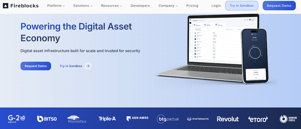 Fireblocks homepage